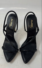 Load image into Gallery viewer, Aldo Womens Dorah Black Leather Open Toe Stiletto Heel Strappy Sandals Size 8
