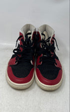 Load image into Gallery viewer, Nike Womens Air Jordan 1 Mid Black Red White Lace-Up Sneaker Shoes Size 7.5