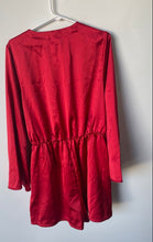 Load image into Gallery viewer, A New Day Womens Red Long Sleeve Deep V-Neck Collarless One-Piece Romper Size L