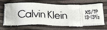 Load image into Gallery viewer, Calvin Klein Mens Gray Pinstripe Non Iron Classic Fit Collared Dress Shirt Sz XS