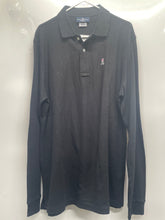 Load image into Gallery viewer, Psycho Bunny Mens Black Cotton Long Sleeve Collared Golf Polo Shirt Size 7