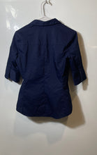 Load image into Gallery viewer, 7th Avenue New York & Company Womens Blue Short Sleeve Button-Up Shirt Size XS