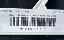 Load image into Gallery viewer, Sioni Womens Black Flat Front Stretch Knee Length A-Line Skirt Size XL