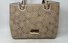 Load image into Gallery viewer, Marc New York Andrew Marc Womens Brown Floral Laser-Cut Inner Pockets Tote Bag