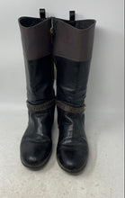 Load image into Gallery viewer, Michael Kors Girls Black Leather Round Toe Mid Calf Riding Boots Size 5