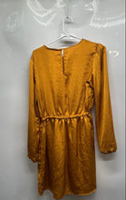 Load image into Gallery viewer, Michael Kors Womens Yellow Long Sleeve Round Neck Regular Fit Mini Dress Size M