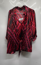 Load image into Gallery viewer, New York & Company Womens Black Pink And Red Printed Blouse Top Size XL