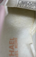 Load image into Gallery viewer, Michael Kors Kids Beige Logo Print Round Toe Slip-On Sneaker Shoes Size 5