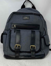 Load image into Gallery viewer, London Fog Mens Blue Adjustable Strap Outer Pockets Lined Zip-Around Backpack