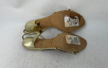 Load image into Gallery viewer, Kate Spade New York Womens Gold Leather Bow Stiletto Slingback Sandals Size 8B