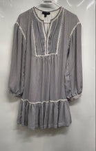 Load image into Gallery viewer, Banana Republic Womens Blue White Striped Long Sleeve Short Mini Dress Size XS