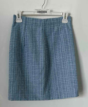 Load image into Gallery viewer, Guess Womens Blue Plaid Tweed Back Zip Short A-Line Skirt Size XS