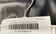 Load image into Gallery viewer, Zara Womens Black Faux Leather Back Zip High Waist Short Mini Skirt Size Small