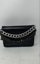 Load image into Gallery viewer, Zara Womens Black Leather Zipper Inner Pockets Chain Strap Crossbody Bag