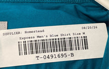 Load image into Gallery viewer, Express Mens Blue Long Sleeve Collared Regular Fit Dress Shirt Size M 15-15.5