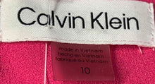 Load image into Gallery viewer, Calvin Klein Womens Pink Short Sleeve Belted Back Zip Crew Neck Sheath Dress 10