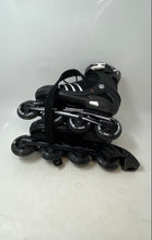 Load image into Gallery viewer, Bobicom Boys Black White Lace-Up Light-Up Adjustable Strap Inline Skates Size 9