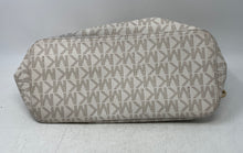 Load image into Gallery viewer, Michael Kors Womens Jet Set White Beige Monogram Double Handle Tote Handbag