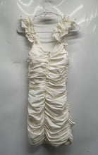 Load image into Gallery viewer, Zara Womens White Sleeveless Ruched Ruffle Short Length Mini Dress Size XS