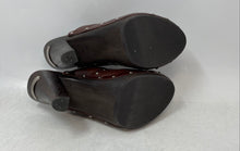 Load image into Gallery viewer, Michael Kors Womens Brown Leather Studded Slip-On Block Mule Heels Size 5.5M