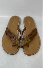 Load image into Gallery viewer, Coach Womens Deni Brown Leather Flat Slip-On Flip Flop Sandals Size 5.5B