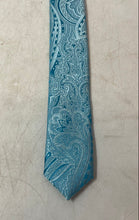 Load image into Gallery viewer, Pierre Cardin Mens Light Turquoise Paisley Print Adjustable Formal Designer Tie