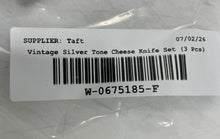 Load image into Gallery viewer, Set Of 3 Pieces Vintage Silver-Tone Stainless Steel Twisted Handle Cheese Knife
