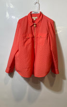 Load image into Gallery viewer, Michael Kors Womens Orange Logo Print Long Sleeve Full-Zip Blouse Top Size XXL