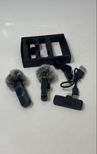 Load image into Gallery viewer, 2 Pcs Black Wireless Lavalier Microphone Set With Accessories In Box Not Tested