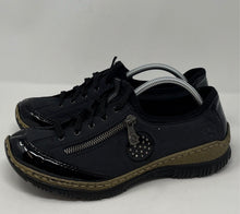 Load image into Gallery viewer, Rieker Women's N3268 Black Lace-Up Round Toe Walking Sneaker Shoes Size 39