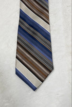 Load image into Gallery viewer, Calvin Klein Mens Multicolor Striped Silk Keeper Loop Adjustable Pointed Tie