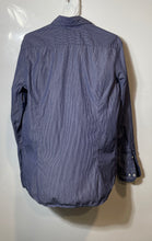Load image into Gallery viewer, Massimo Dutti Mens Blue White Striped Long Sleeve Button-Up Shirt Size Medium