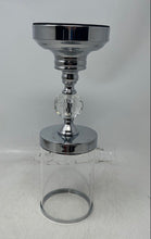 Load image into Gallery viewer, Home Decorative Collectible Clear Glass Candle Holder w/ Silver-Tone Round Base