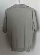 Load image into Gallery viewer, Garde Mens Gray Argyle Print Short Sleeve Knitted Polo Shirt Size Small