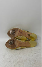 Load image into Gallery viewer, Antonio Melani Womens Beige Yellow Leather Peep Toe Slingback Heels Size 5.5 M