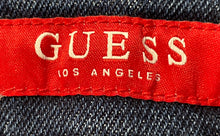 Load image into Gallery viewer, Guess Womens Blue Denim Dark Wash Frayed Hem Cut-Off Shorts Size Small