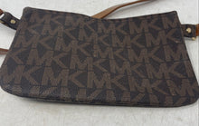 Load image into Gallery viewer, Michael Kors Womens Brown Monogram Print Zipper Adjustable Strap Fanny Pack Bag