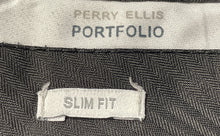 Load image into Gallery viewer, Perry Ellis Portfolio Mens Black Slash Pockets Slim Fit Dress Pants Size 30X30