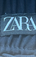 Load image into Gallery viewer, Zara Womens Navy Blue Flat Front Straight Leg Drawstring Trouser Pants Size M