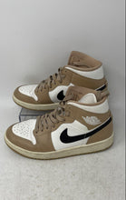 Load image into Gallery viewer, Nike Womens Air Jordan 1 Mid BQ6472-103 White Brown Basketball Sneakers Size 7