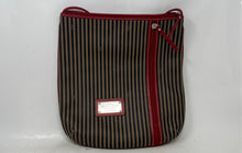Load image into Gallery viewer, Boots 'N Bags Womens Brown Black Red Striped Inner Pockets Shoulder Handbag
