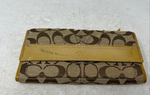 Load image into Gallery viewer, Coach Womens Brown & Beige Signature Print Canvas Card Holder Clutch Wallet