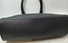 Load image into Gallery viewer, Nine West Womens Black Leather Double Handle Pockets Zip Top Lined Tote Handbag