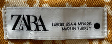 Load image into Gallery viewer, Zara Womens The Dreed Yellow Denim Floral Pockets Cropped Flared Jeans Size 4