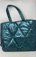 Load image into Gallery viewer, Victoria's Secret Womens Blue Quilted Puffer Double Handle Tote Bag With Tag
