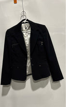 Load image into Gallery viewer, Tahari Womens Black Long Sleeve Pockets Notch Collar Snap Front Blazer Size 2P