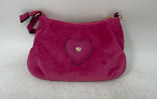 Load image into Gallery viewer, Juicy Couture Womens Pink Gold Heart Shape Studded Zipper Shoulder Handbag