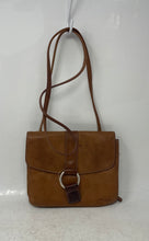Load image into Gallery viewer, Fossil Womens Tan Leather Back Zipped Pocket Flap Over Crossbody Purse