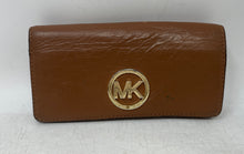 Load image into Gallery viewer, Michael Kors Womens Fulton Brown Leather Credit Card Slots Snap Bifold Wallet