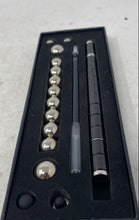 Load image into Gallery viewer, Black And Silver-Tone Magnetic Rings And Balls Fidget Pen Set With Box